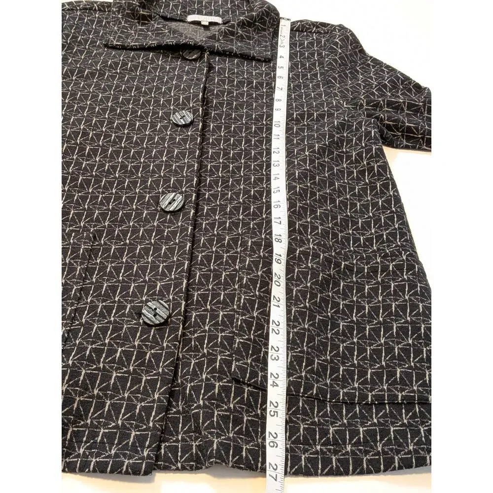 Habitat Clothes to Live Jacket Button Front SMALL Gray Geometric Lagenlook